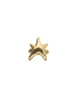 Anillo bañado en oro con estrella de mar