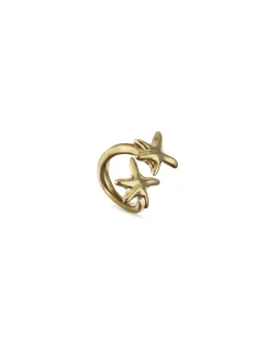 Anillo bañado en oro con estrellas de mar entrelazadas