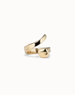 Anillo bañado en oro con tres formas orgánicas para mujer