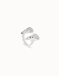 Anillo bañado en plata de ley con forma de alas