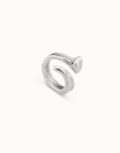 Anillo bañado en plata de ley con tres formas orgánicas mujer