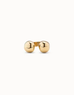 Anillo bolas bañado en oro de 18k