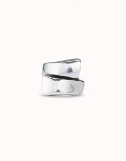 Anillo en espiral bañado en plata de ley