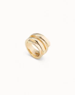 Anillo irregular bañado en oro de 18k