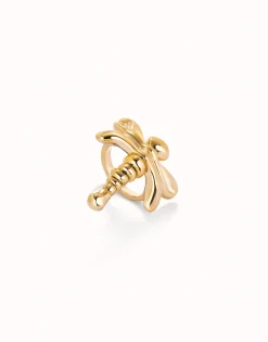 Anillo libélula bañado en oro 18k
