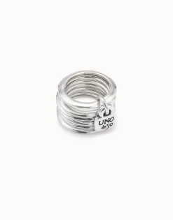 Anillo múltiple bañado en plata de ley