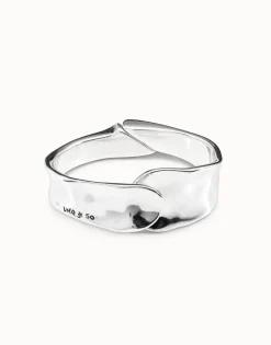 Brazalete bañado en plata de ley de estilo minimalista mujer