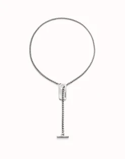 Cadena ajustable bañada en plata de ley y figura central