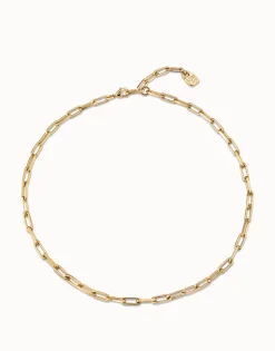 Cadena corta bañado en oro de 18k