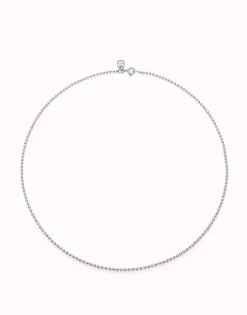 Cadena corta con bolas bañada en plata de ley.