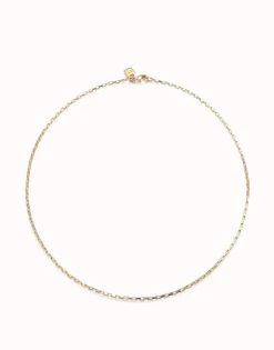 Cadena eslabones corta bañada en oro de 18k