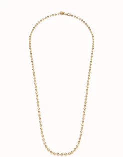 Cadena larga de bolas bañada en oro 18k.