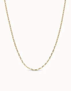 Cadena larga de eslabón bañada en oro 18k.