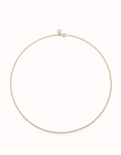Cadena media con bolas bañada en oro 18k
