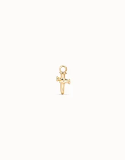 Charm de piercing bañado en oro de 18k de cruz