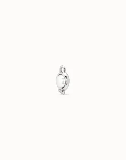 Charm de piercing bañado en plata de ley de círculo y perla