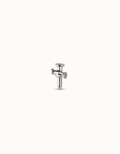 Charm de piercing bañado en plata de ley de cruz