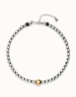 Colgante de bolas bañado en oro 18k con bola central grande