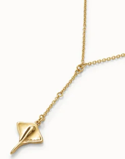 Colgante de cadena para cuerpo bañado en oro de 18k con mantarraya