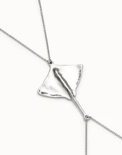 Colgante para cuerpo bañado en plata de ley y figura mantarraya