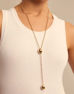 Collar bañado en oro de 18k de cadena regulable