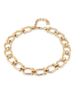 Collar bañado en oro 18k con eslabones medianos