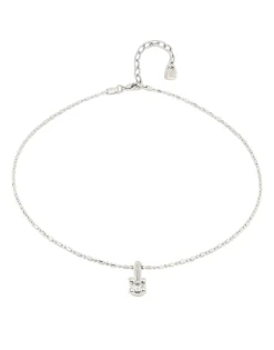 Collar bañado en plata de ley y circonita central blanca