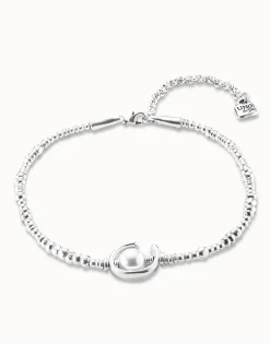 Collar corto bañado en plata de ley con perla para mujer