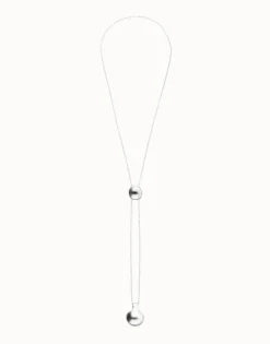 Collar de cadena bañada en plata de ley regulable con dos pesos