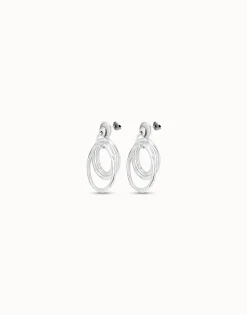 Pendientes aros irregulares bañados en plata de ley
