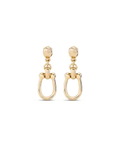 Pendientes bañados en oro 18k con 1 eslabón mediano