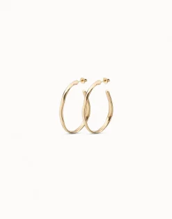 Pendientes de aro abierto bañados en oro de 18k