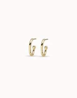 Pendientes en forma de aros bañados en oro de 18k