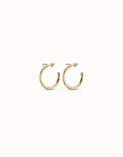 Pendientes redondos bañados en oro de 18k