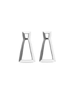 Pendientes triangulares bañados en plata de ley