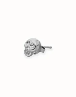 Piercing bañado en plata con forma de calavera