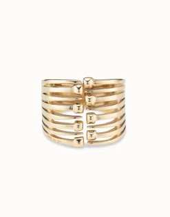 Pulsera bañada en oro de 18k Loved con múltiples cabezas de clavo