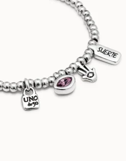 Pulsera bañada en plata de ley con charms