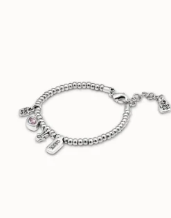 Pulsera bañada en plata de ley con charms
