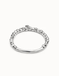 Pulsera bañada en plata de ley con pieza tubular