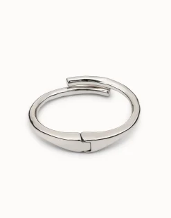 Pulsera bañada en plata de ley con forma de túbulo y muelle oculto