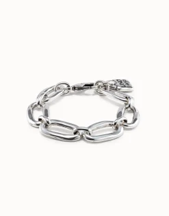 Pulsera bañado en plata de ley de eslabones gruesos