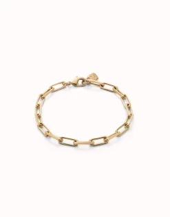 Pulsera con eslabones gandes bañada en oro 18k