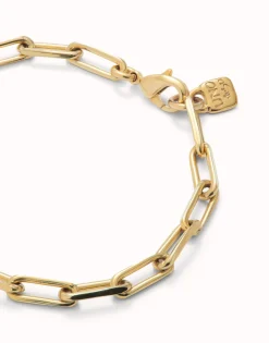 Pulsera con eslabones gandes bañada en oro 18k