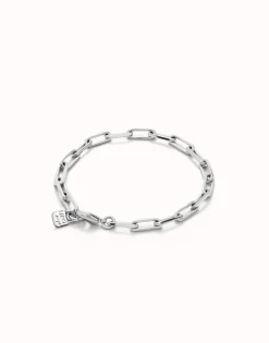 Pulsera con eslabones grandes bañada en plata de ley