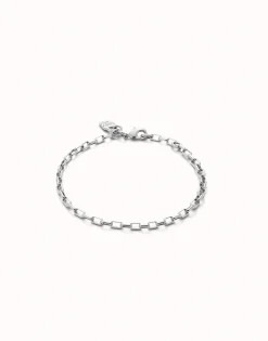 Pulsera con eslabones medianos bañada en plata de ley