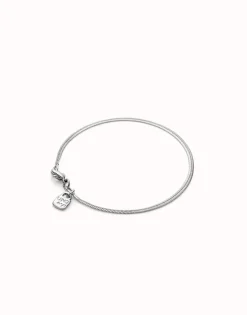 Pulsera con forma plana bañada en plata de ley