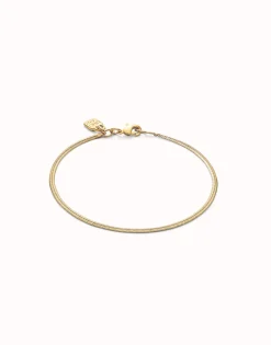 Pulsera con forma plana bañada en oro 18k
