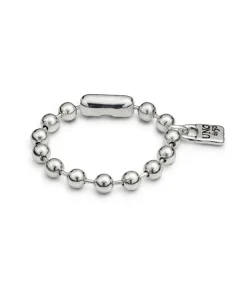 Pulsera de bolas bañada en plata de ley