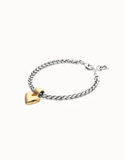 Pulsera de cadena con detalle de corazón pequeño bañado en oro 18k